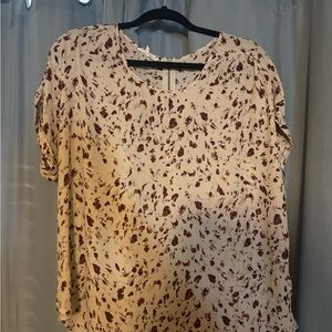 Maurices Beige and Burgundy Blouse